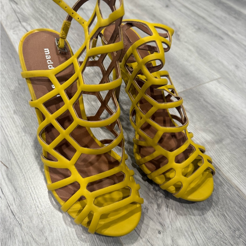 Madden Girl Vibrant Yellow Strappy Sandals